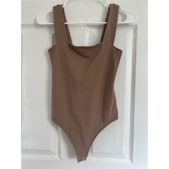 Abercrombie & Fitch Tops - Abercrombie & Fitch Square Neck Sleeveless Soft Brown Thong Bodysuit Size XS